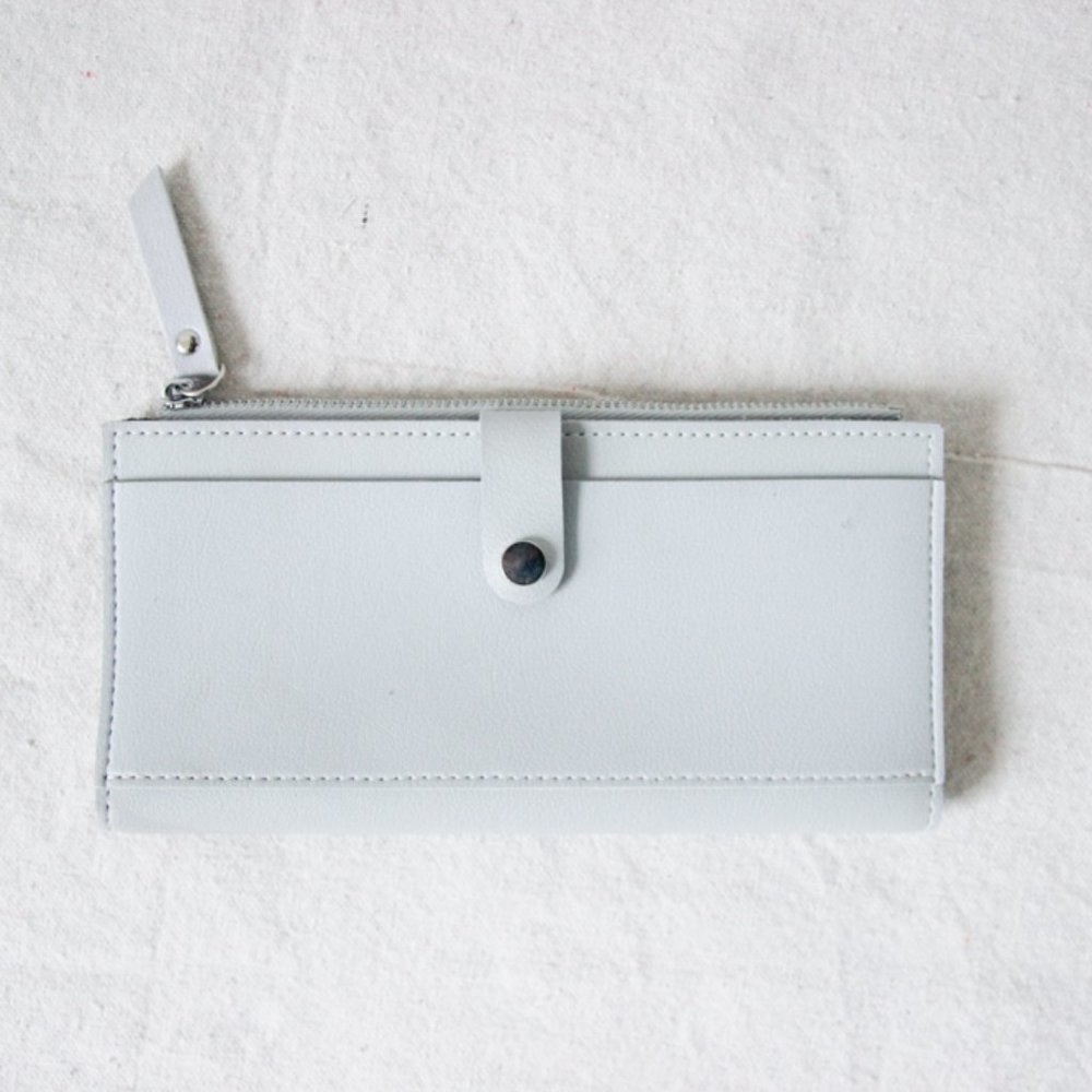 Light Blue Faux Leather Wallet